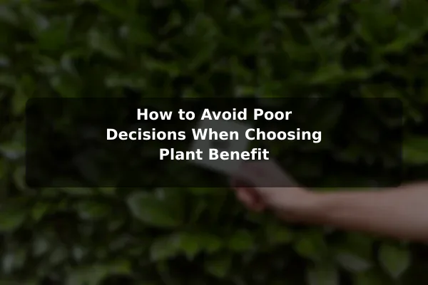 How to Avoid Poor Decisions When Choosing Plant Benefit
